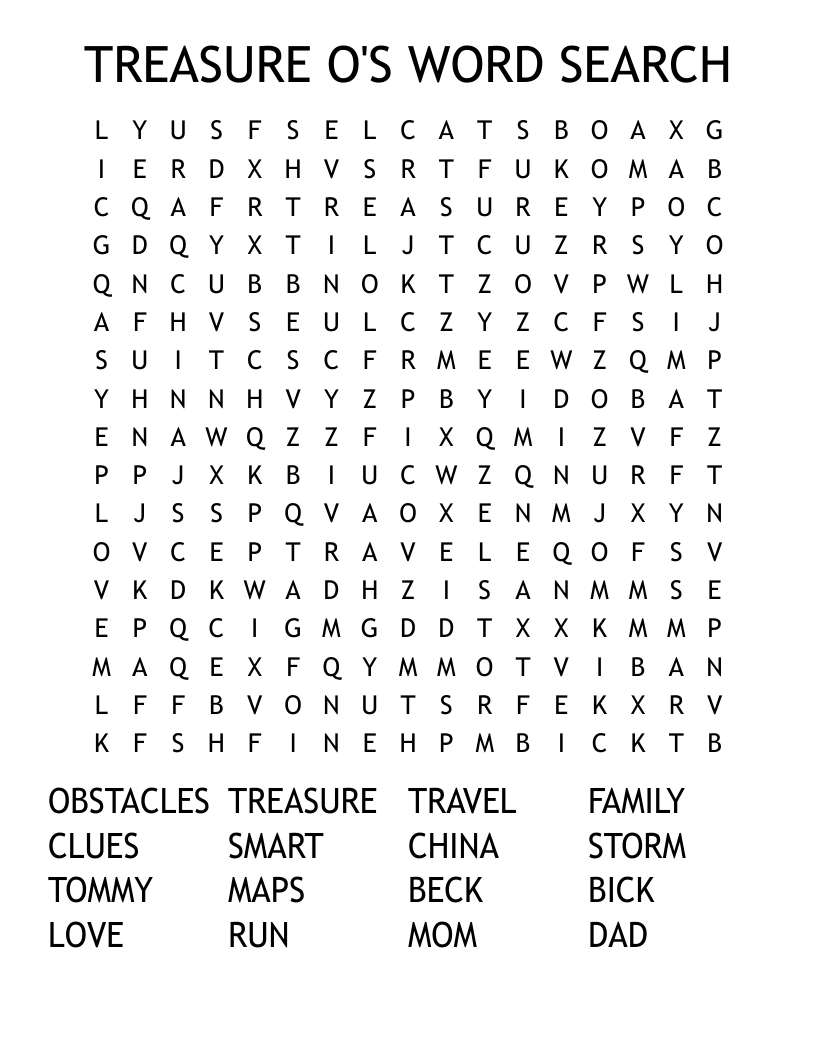 TREASURE O S WORD SEARCH WordMint TREASURE O S WORD SEARCH WordMint