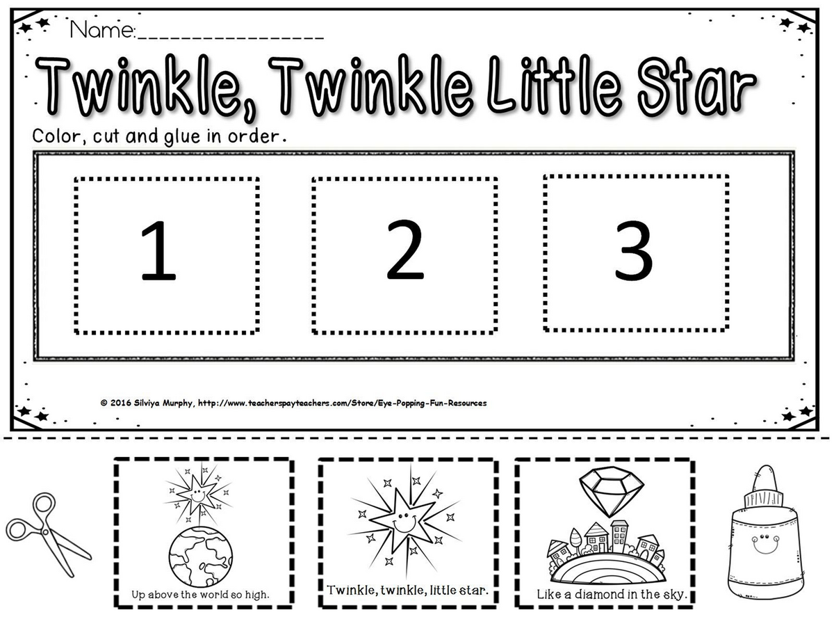 Twinkle Twinkle Little Star Made By Teachers Twinkle Twinkle Little Star Lyrics Activities And Printables For Kids Little Learning Corner