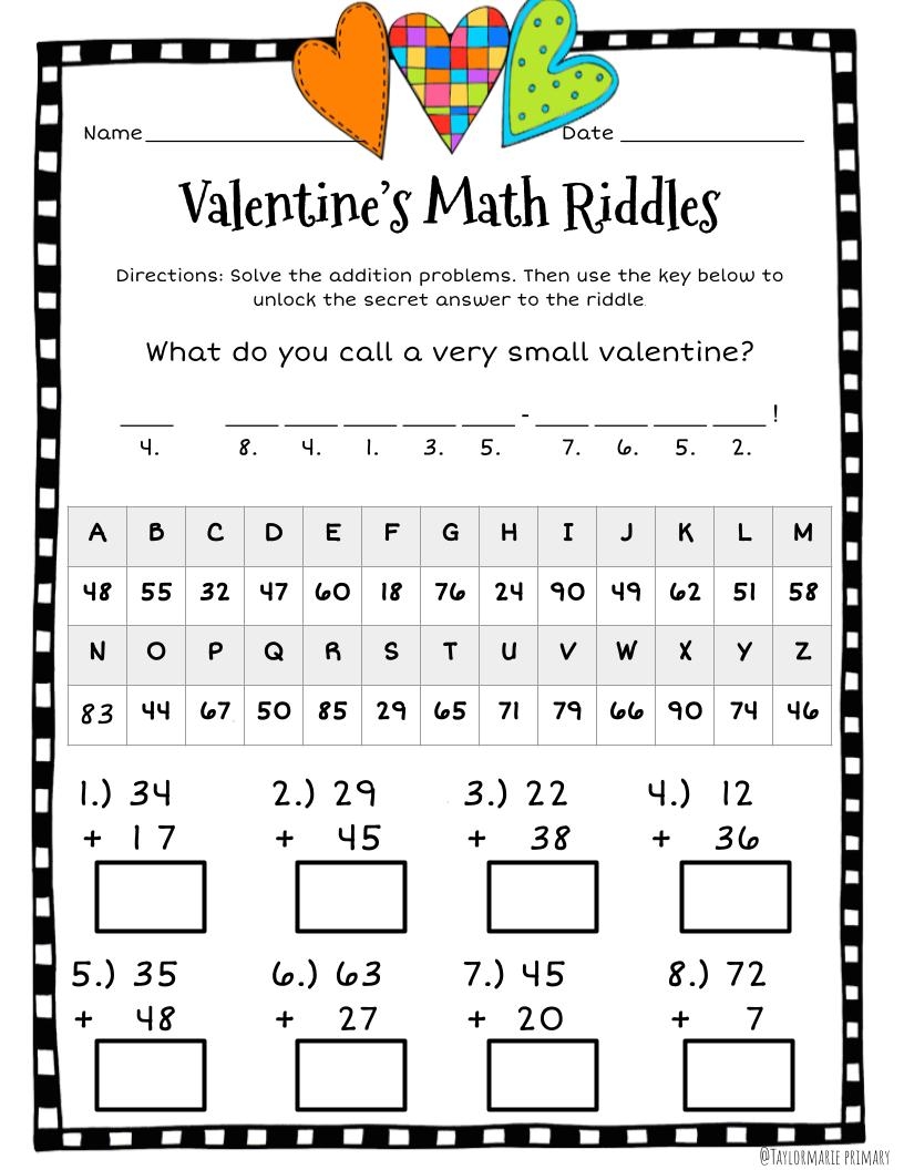 Valentine S Day Number Patterns Free Worksheet Squarehead Teachers