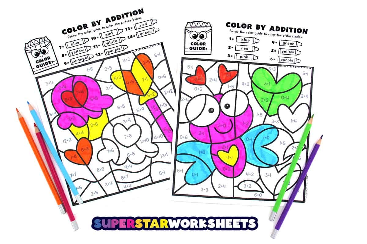 Color By Number Valentine Pages Free Printable The Activity Mom