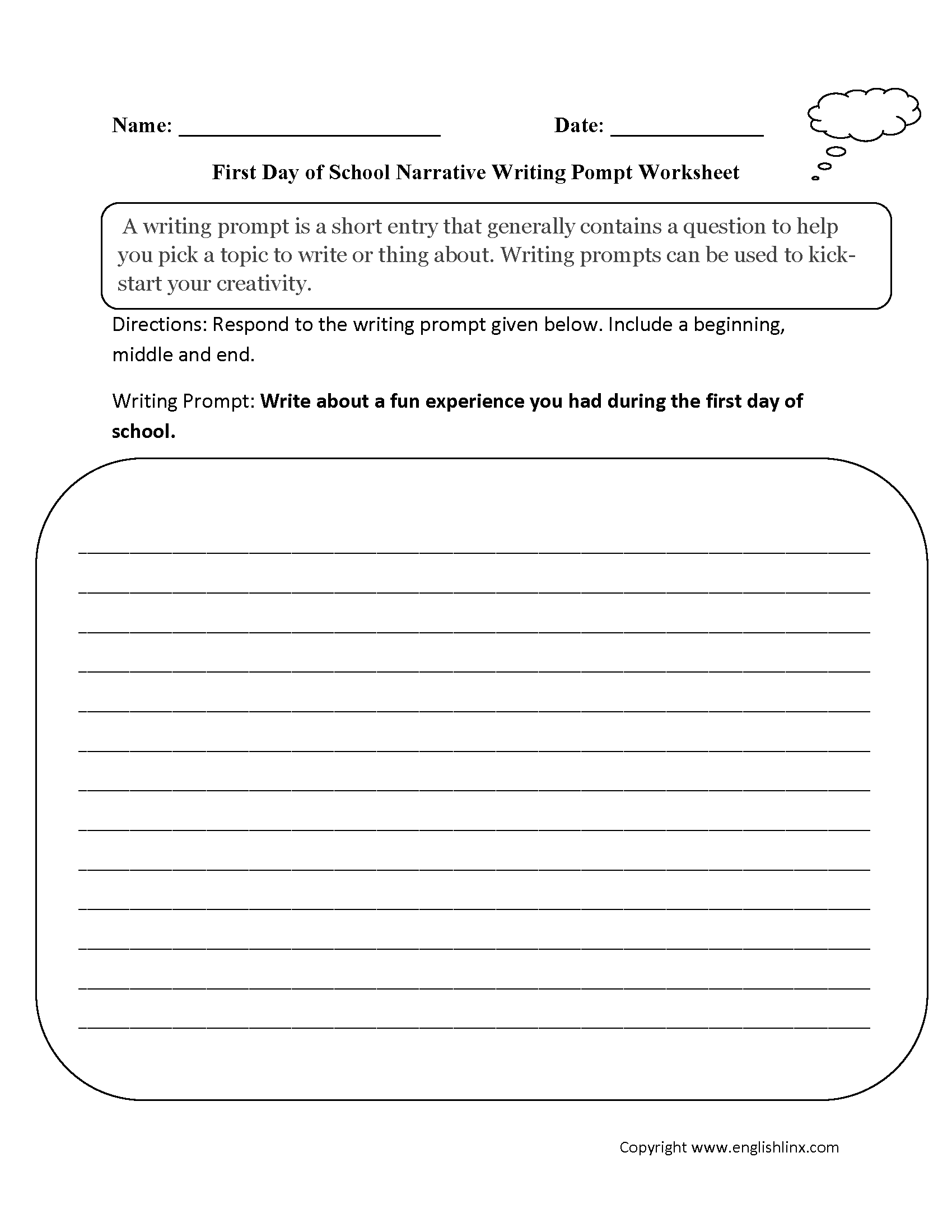 Writing Prompts Worksheets Narrative Writing Prompts Worksheets Writing Test 7th Grade Worksheet Worksheets Library