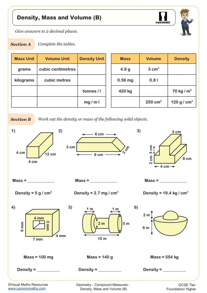 Year 9 Compound Measures Worksheets PDF Printable Worksheets